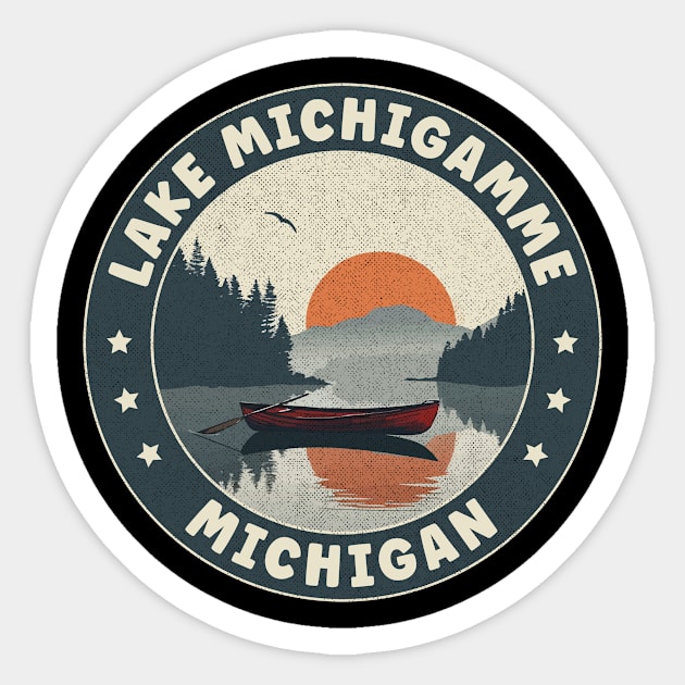 Lake Michigamme Michigan Sunset Sticker by turtlestart